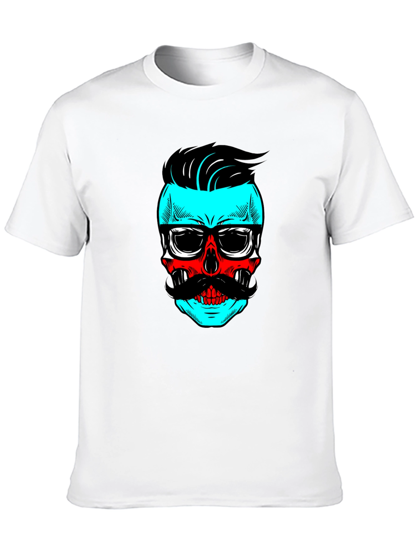 Hipster Skull Graphic Tee - Cool Black T-Shirt