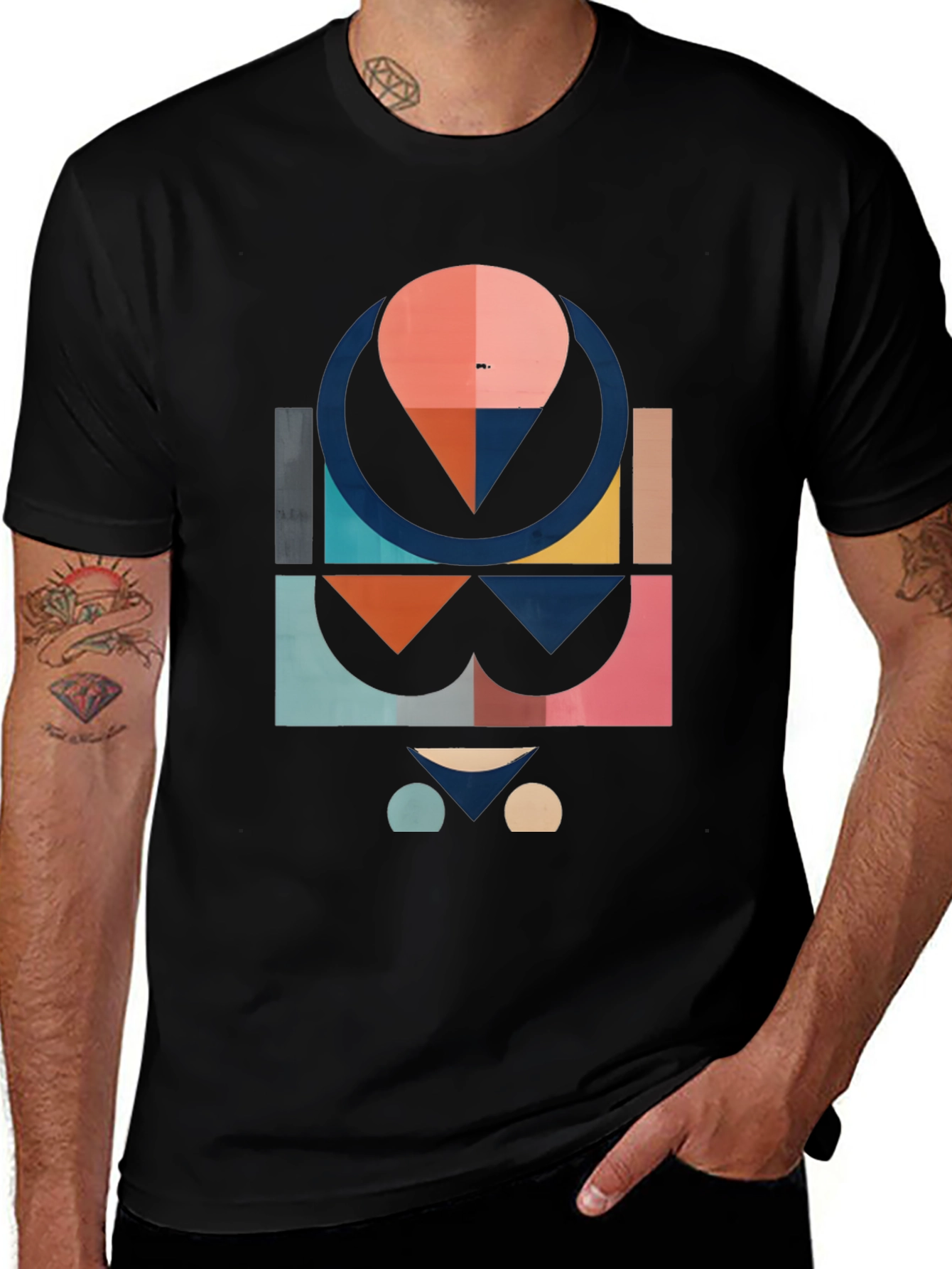 Geometric Design Tee - Modern Art Shirt