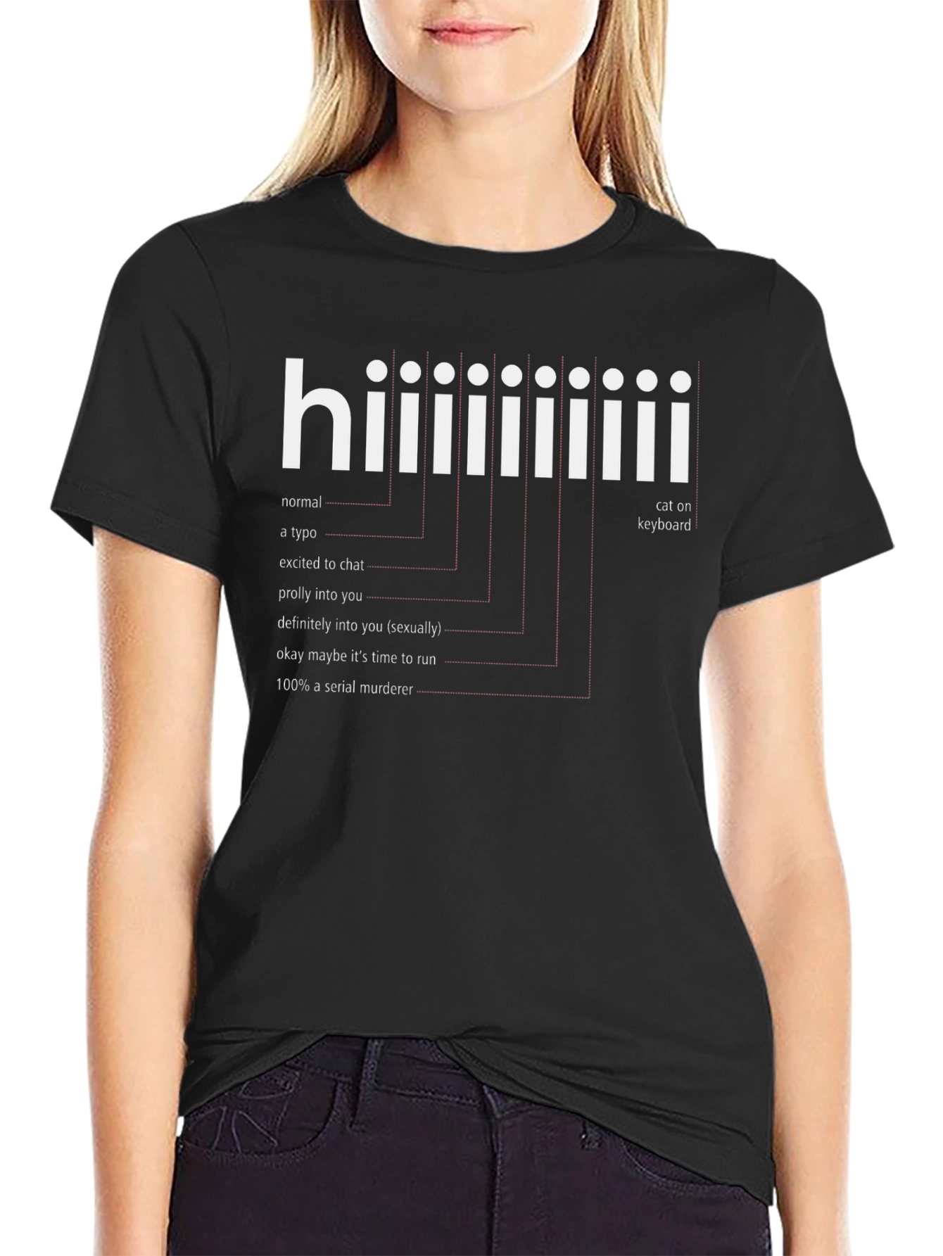Hiiiiii Funny T-Shirt - Serial Murderer Cat Keyboard
