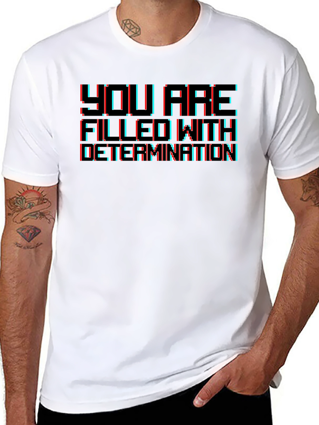 Determination Graphic T-Shirt - Retro Gaming Style