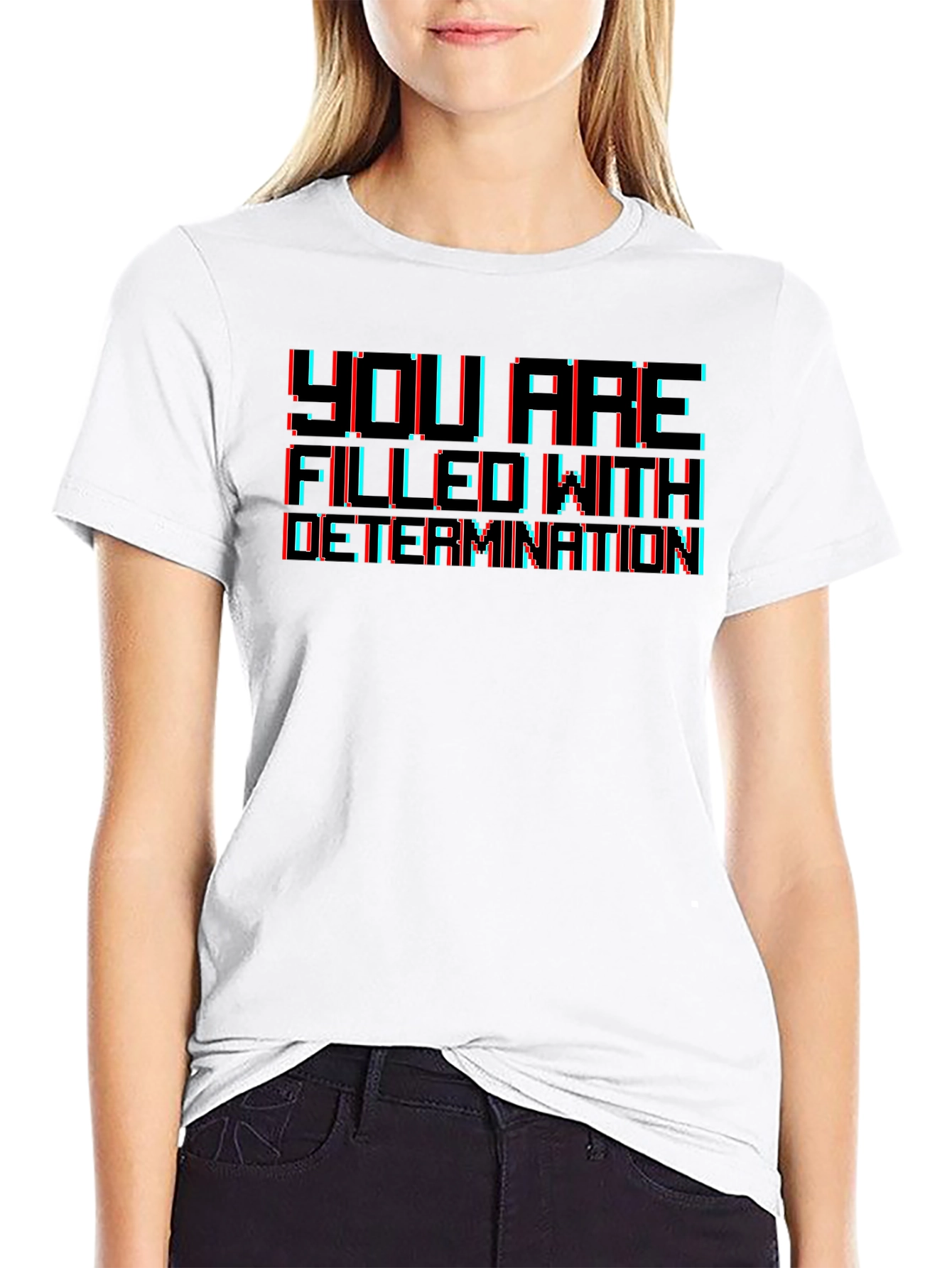 Determination Graphic T-Shirt - Retro Gaming Style