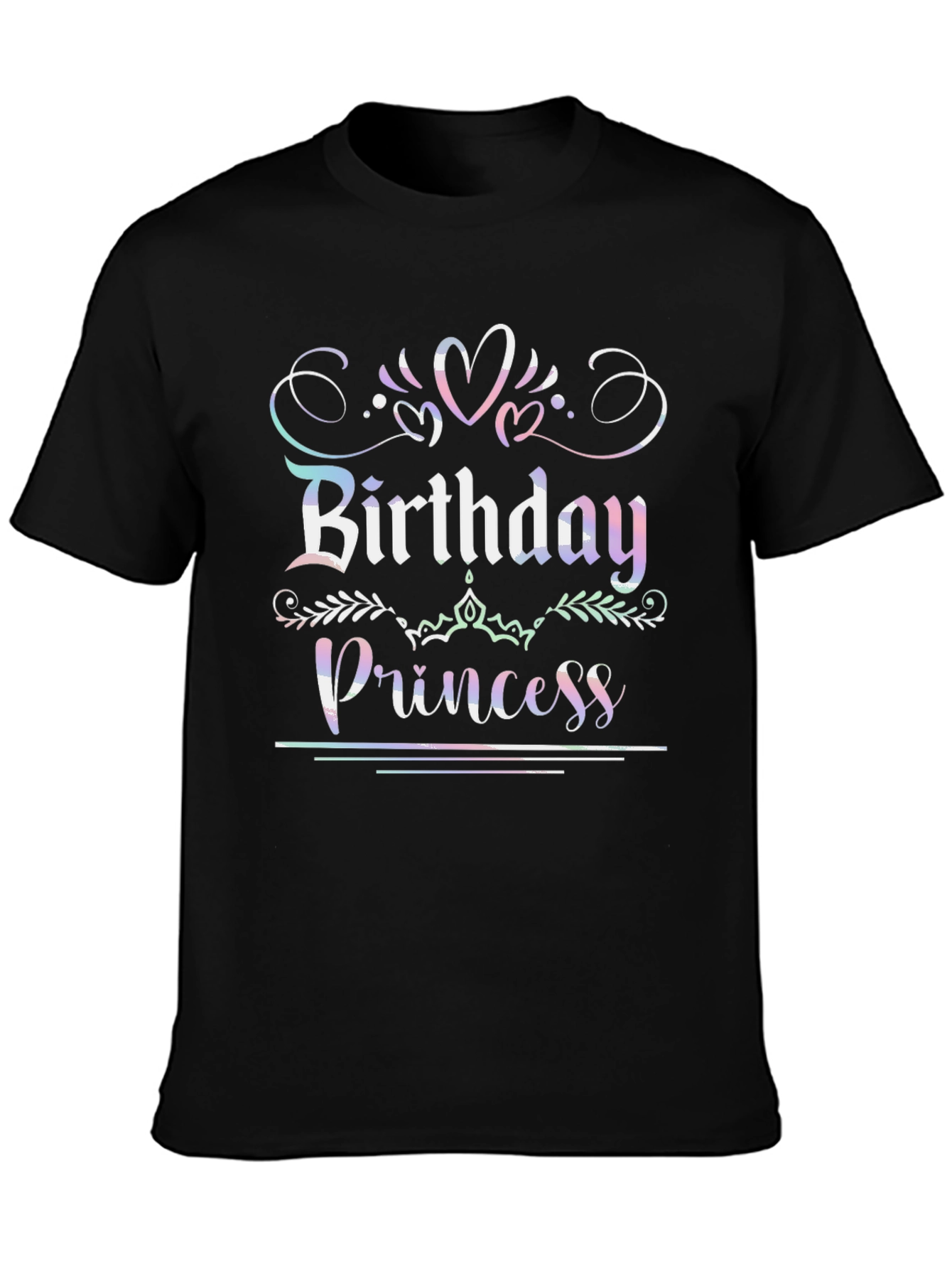 Birthday Princess Black Graphic Tee