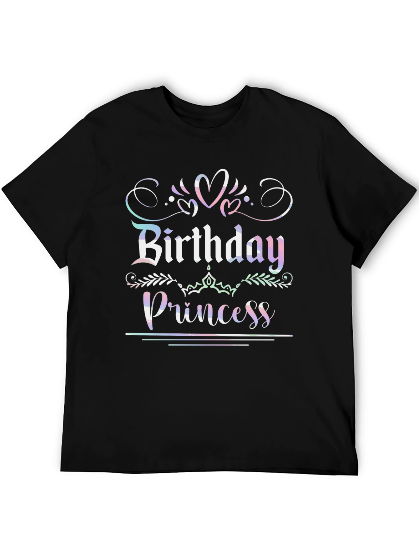 Birthday Princess Black Graphic Tee