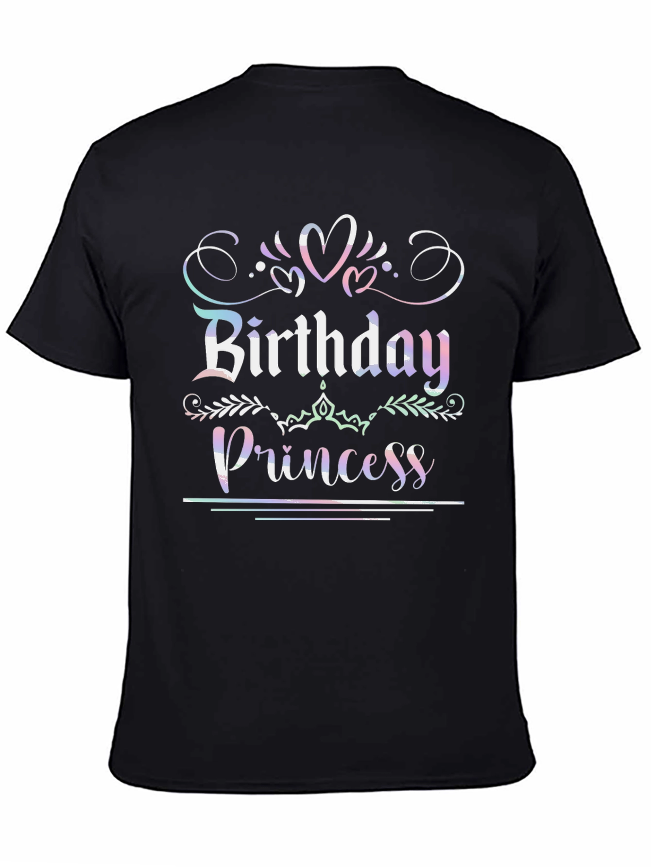 Birthday Princess Black Graphic Tee