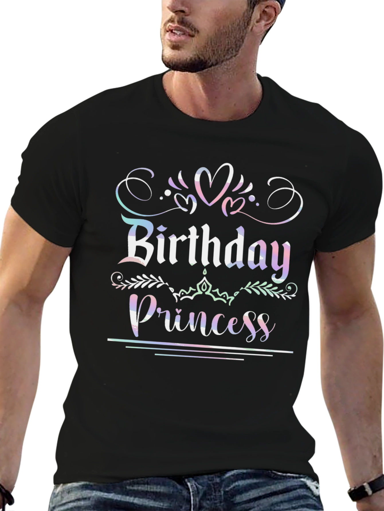 Birthday Princess Black Graphic Tee