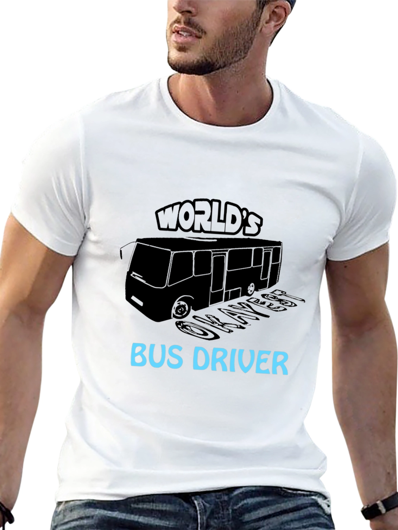 Worlds Okayest Bus Driver Black T-Shirt