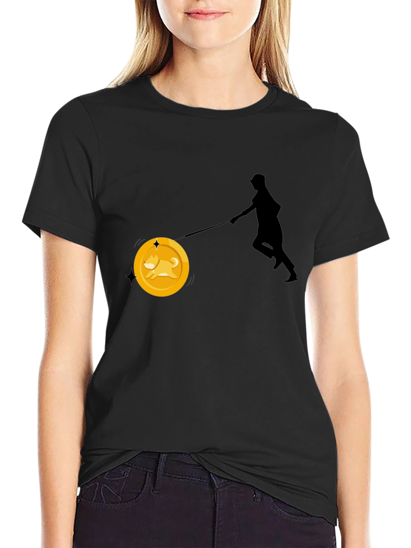 Dogecoin Leash T-Shirt - Crypto Enthusiast Tee