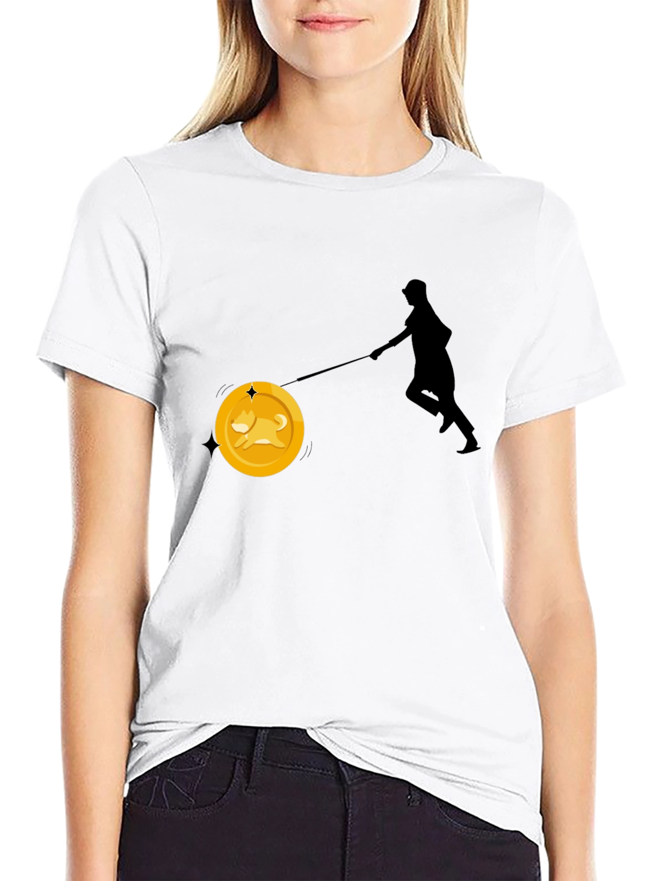 Dogecoin Leash T-Shirt - Crypto Enthusiast Tee