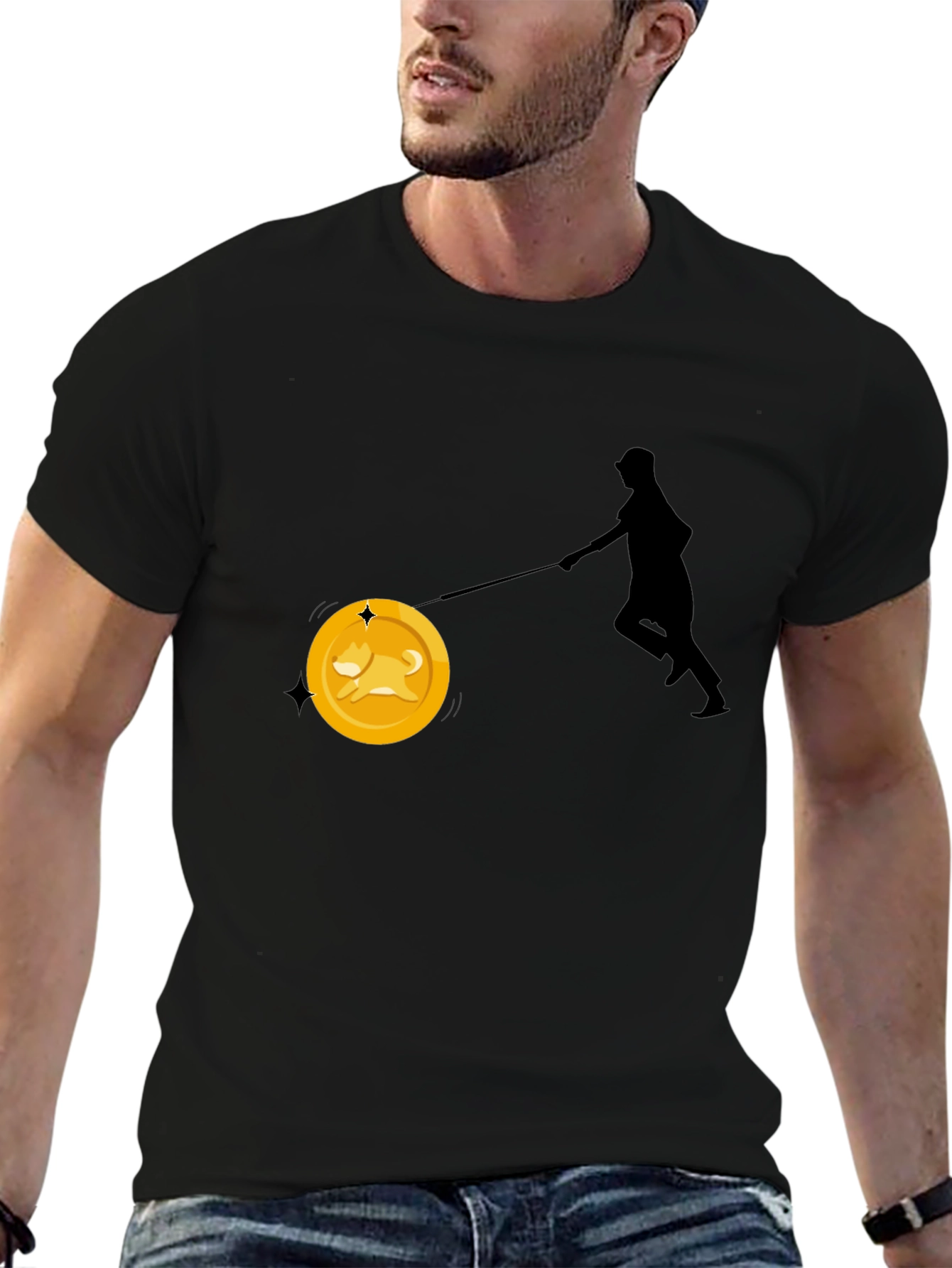 Dogecoin Leash T-Shirt - Crypto Enthusiast Tee