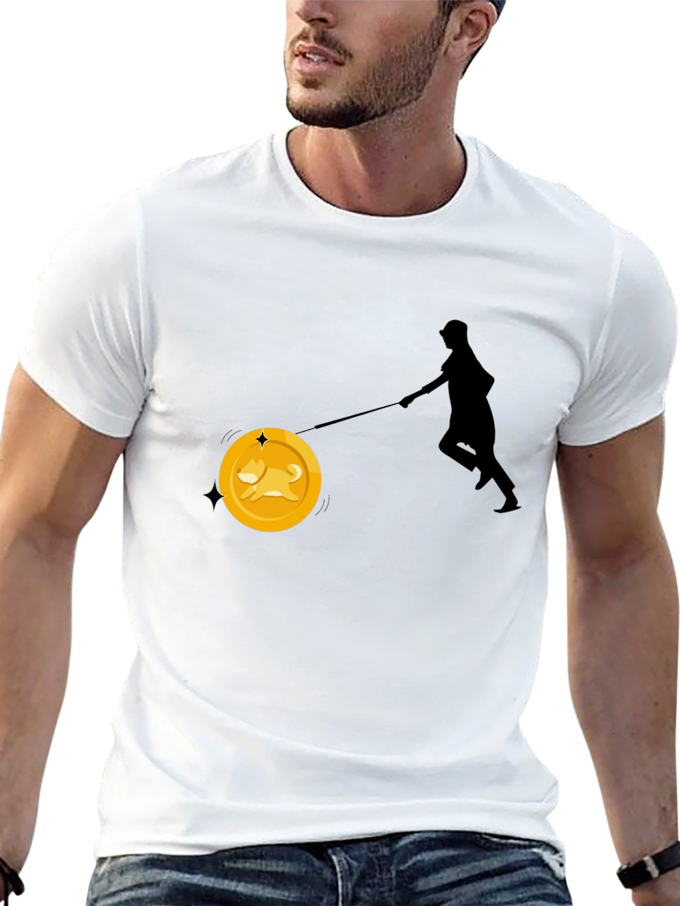 Dogecoin Leash T-Shirt - Crypto Enthusiast Tee