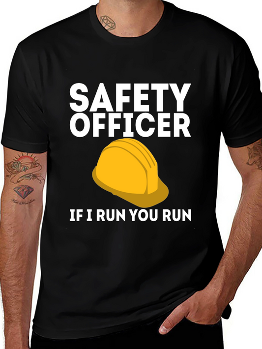 Safety Officer If I Run You Run Graphic T-Shirt