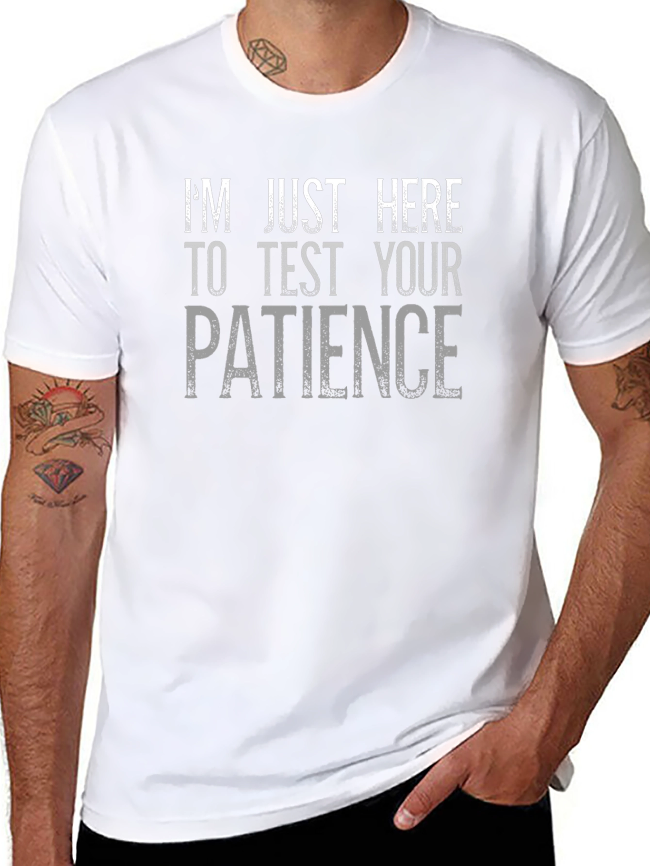 Funny Patience Graphic T-Shirt - Black