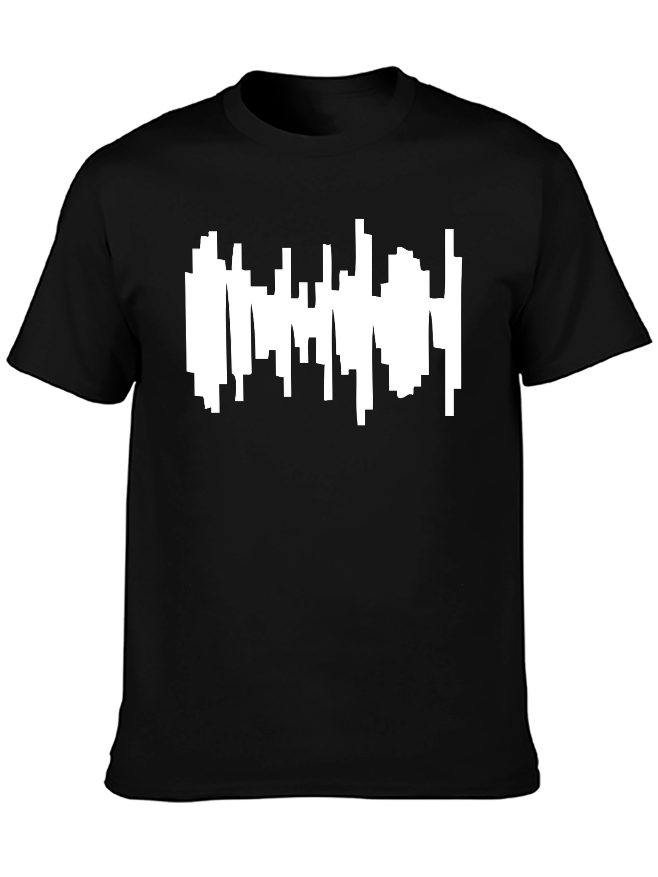 Abstract Cityscape Graphic Tee - Modern Black T-Shirt