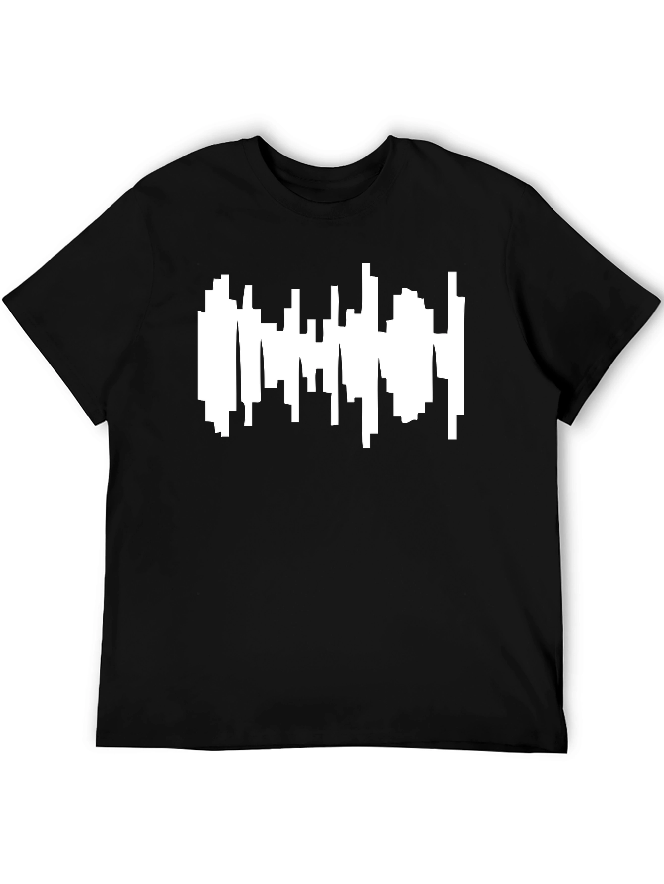 Abstract Cityscape Graphic Tee - Modern Black T-Shirt