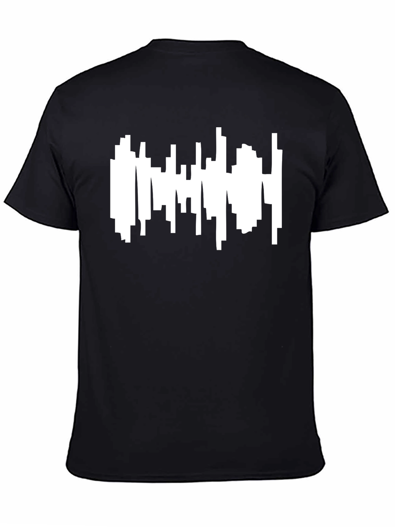 Abstract Cityscape Graphic Tee - Modern Black T-Shirt