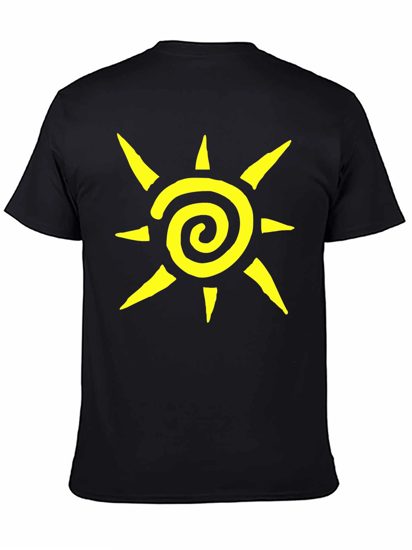 Spiral Sun Graphic Tee - Casual Black T-Shirt
