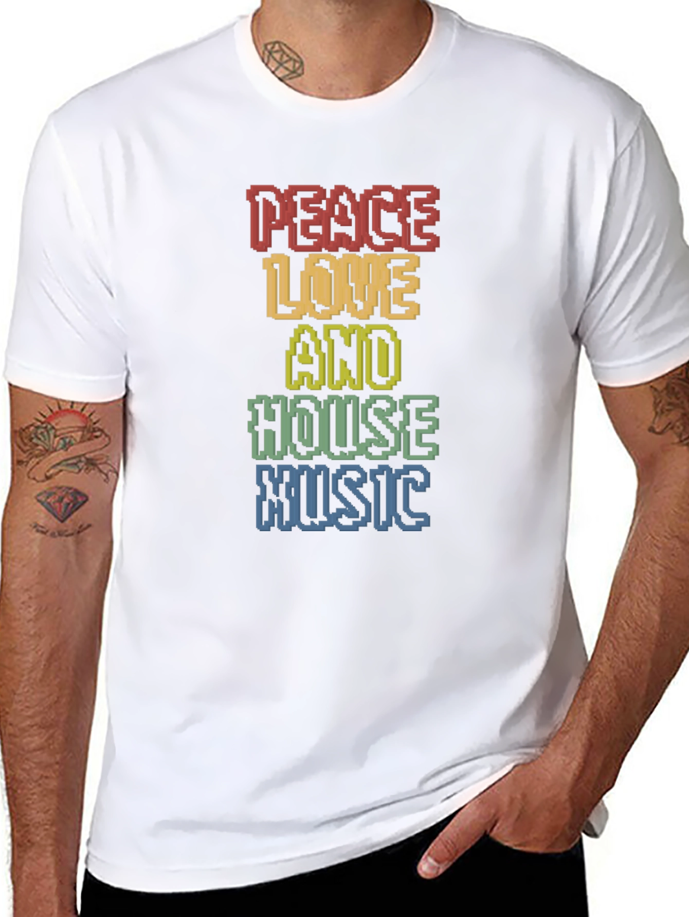 Peace Love House Music Graphic Tee