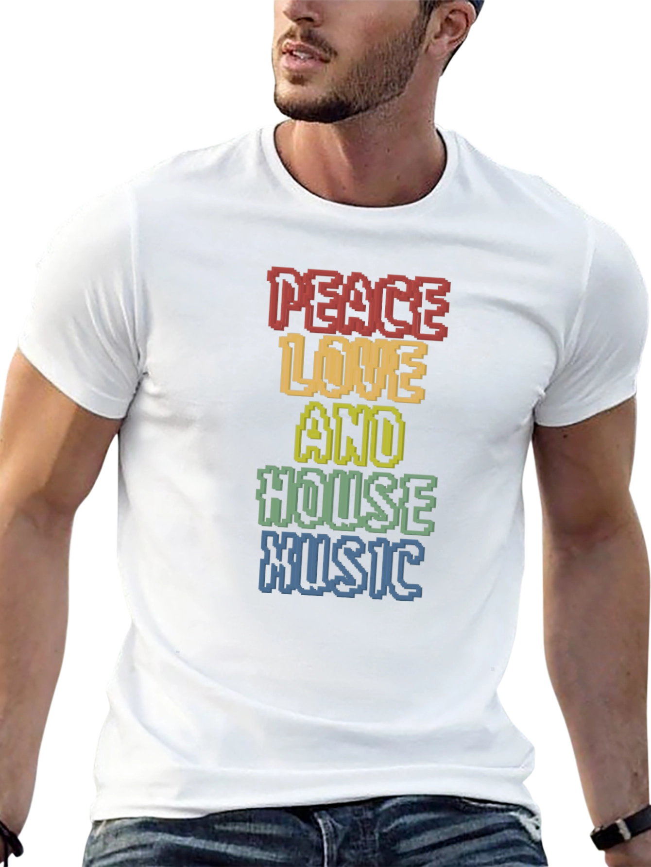 Peace Love House Music Graphic Tee