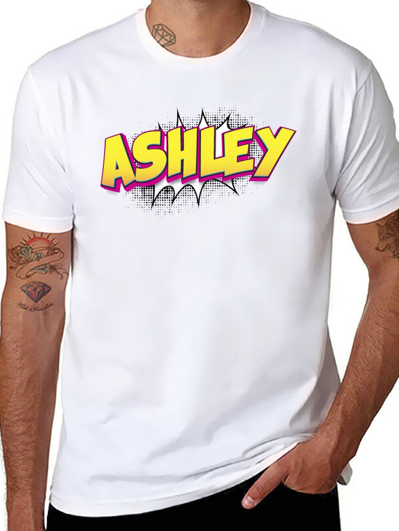 Ashley Comic Style T-Shirt - Personalized Name Tee