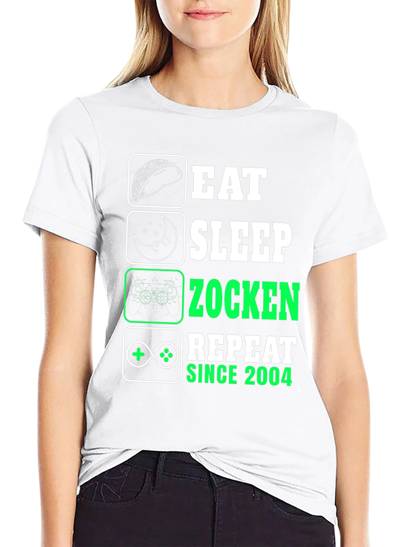 Eat Sleep Zocken Repeat Since 2004 T-Shirt