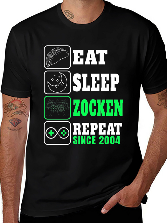 Eat Sleep Zocken Repeat Since 2004 T-Shirt
