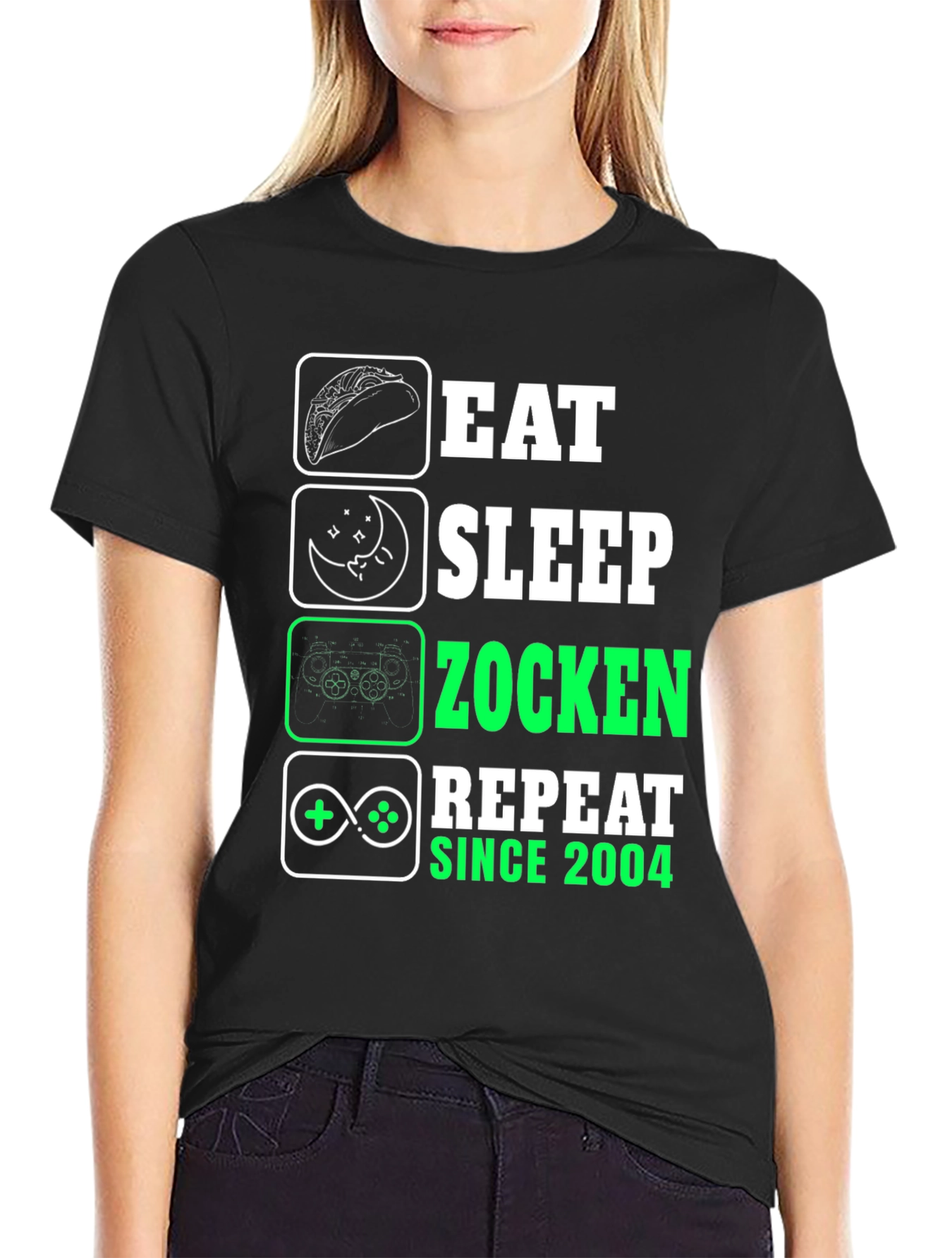 Eat Sleep Zocken Repeat Since 2004 T-Shirt