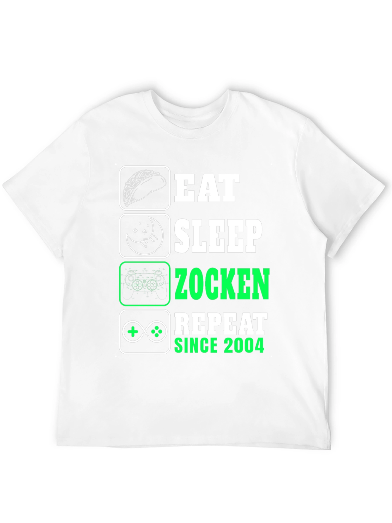 Eat Sleep Zocken Repeat Since 2004 T-Shirt