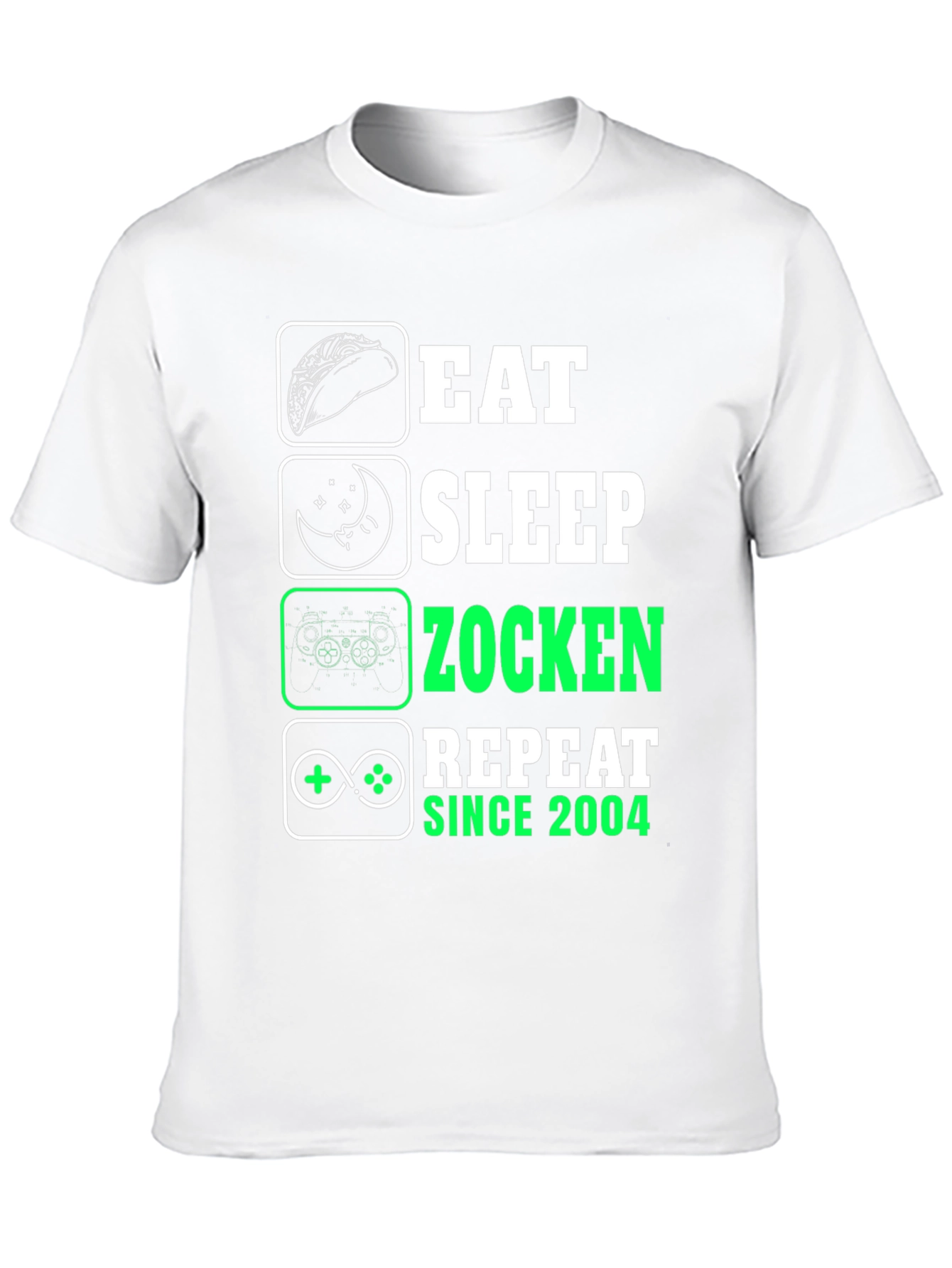Eat Sleep Zocken Repeat Since 2004 T-Shirt
