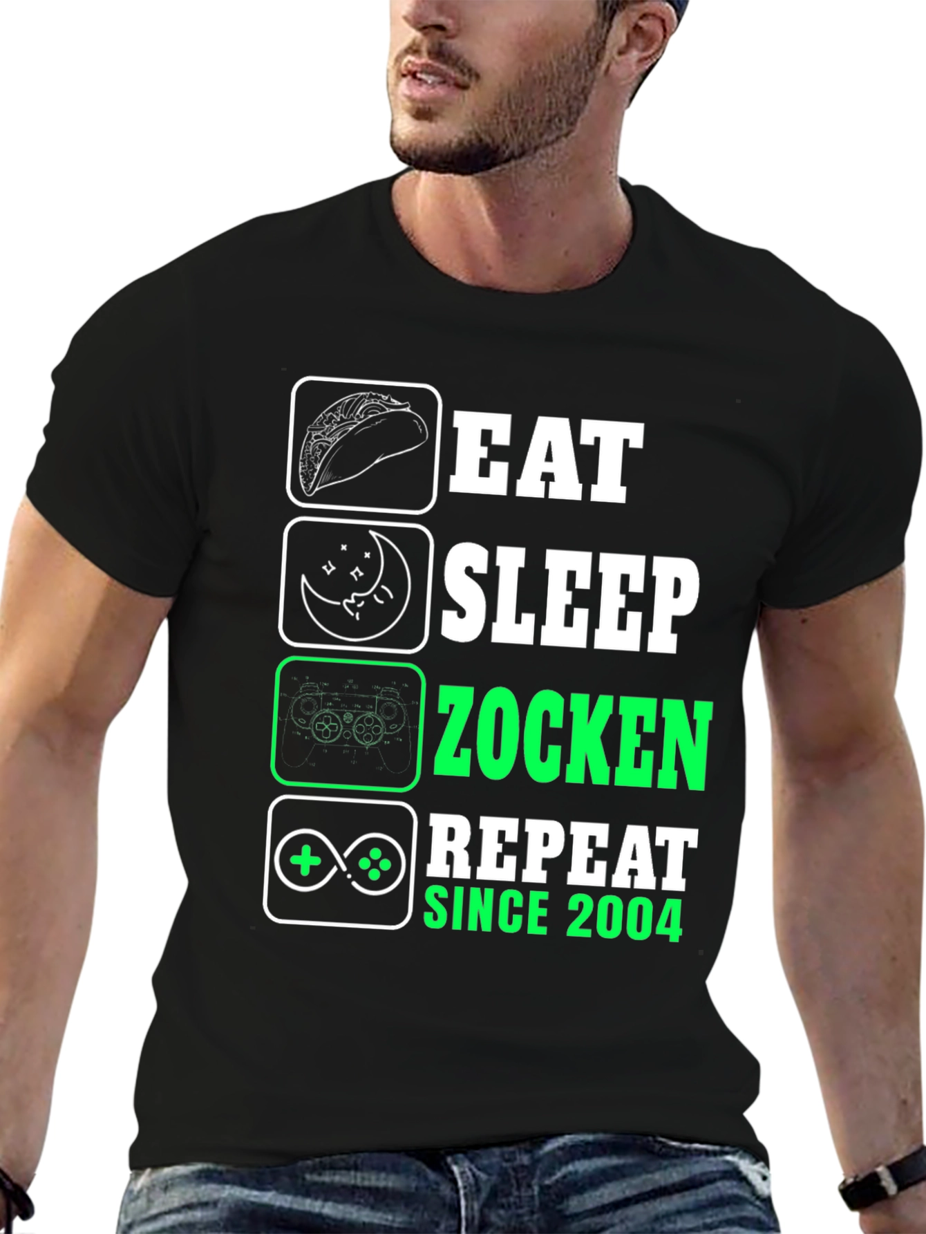 Eat Sleep Zocken Repeat Since 2004 T-Shirt