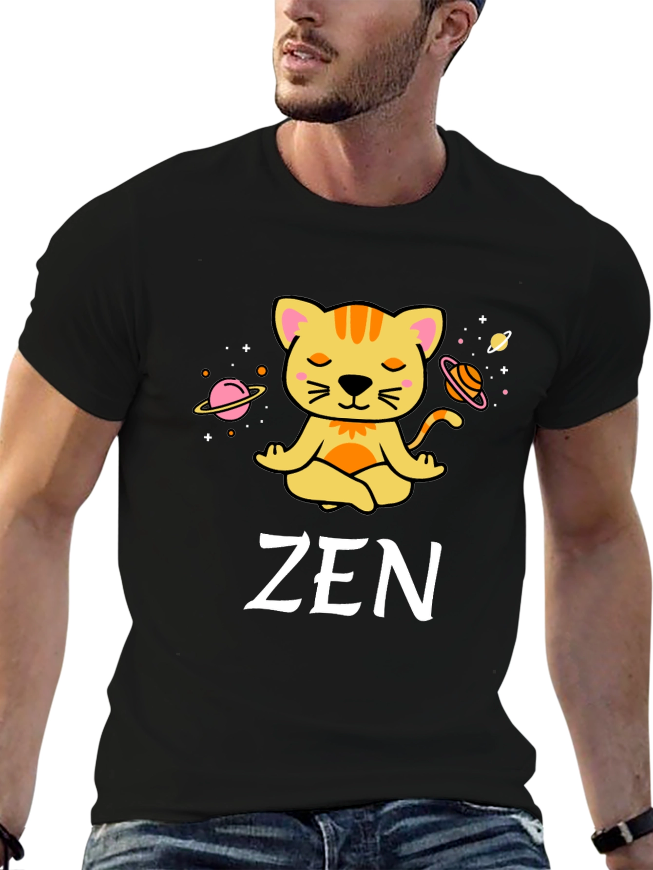 Zen Cat Meditation T-Shirt - Relax & Unwind!