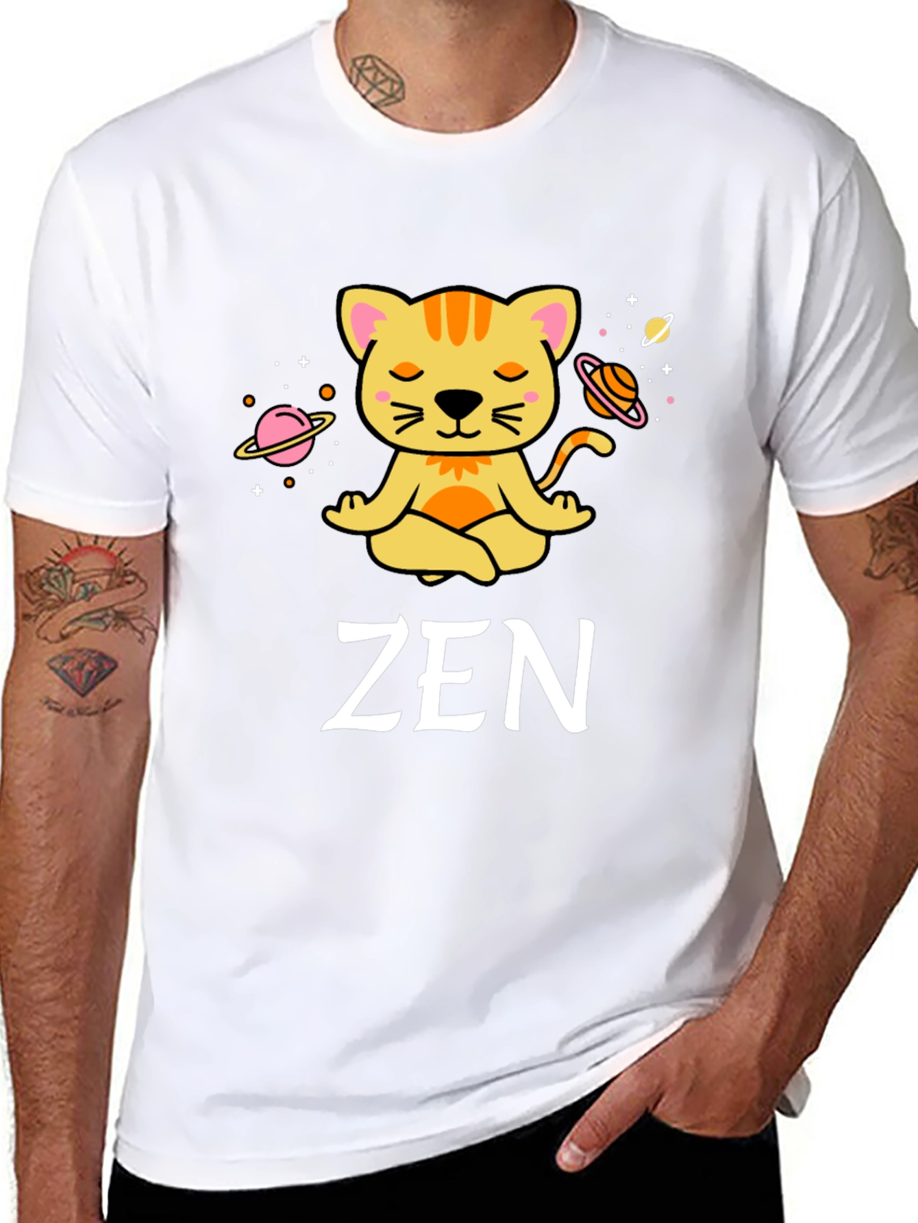 Zen Cat Meditation T-Shirt - Relax & Unwind!