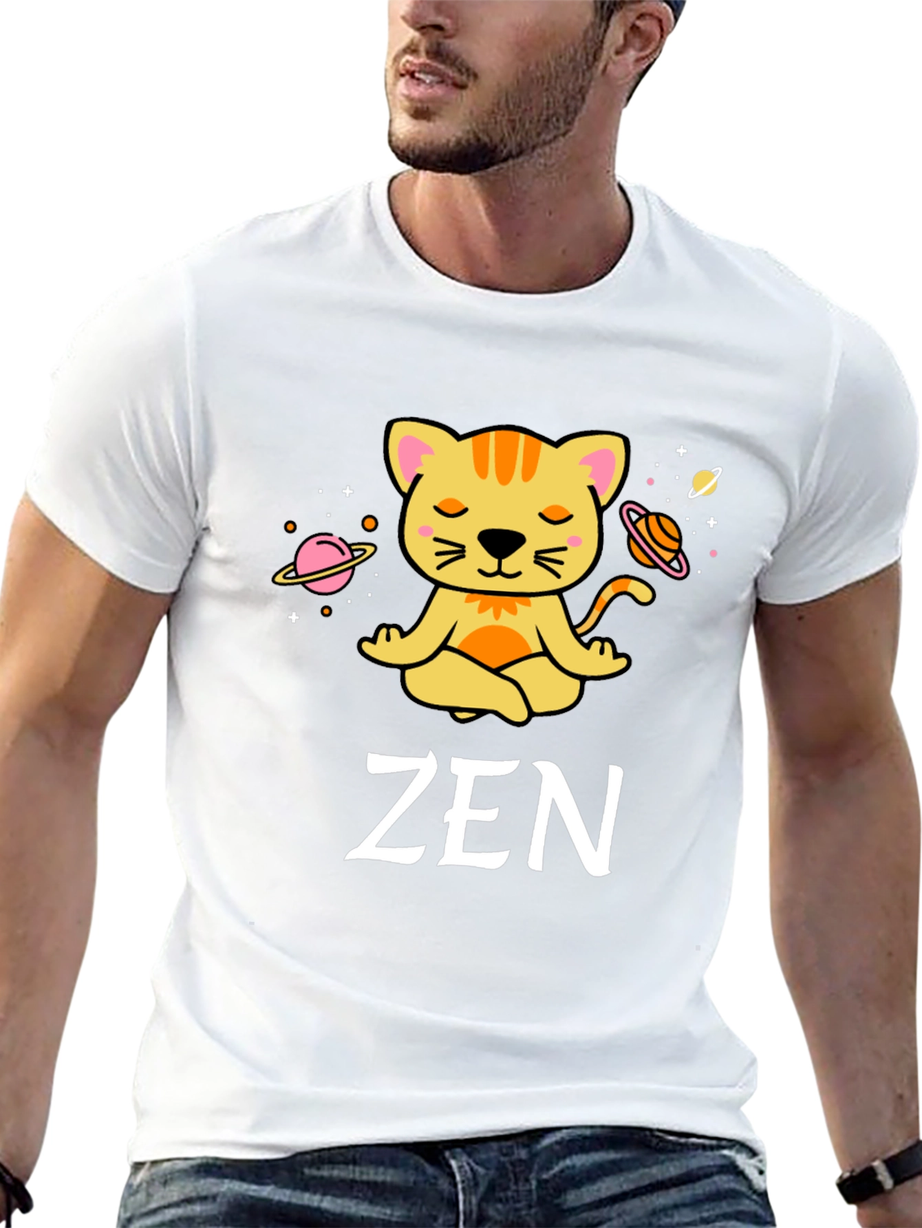 Zen Cat Meditation T-Shirt - Relax & Unwind!