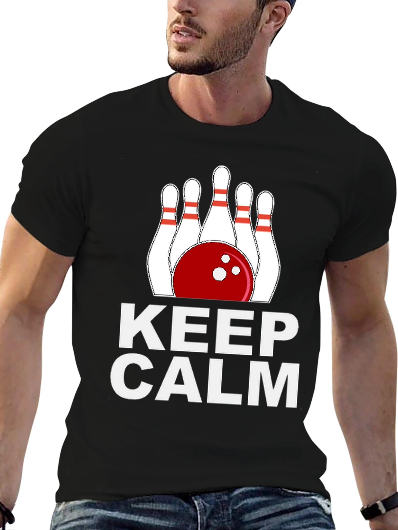 Keep Calm Bowling T-Shirt Funny Bowling Tee