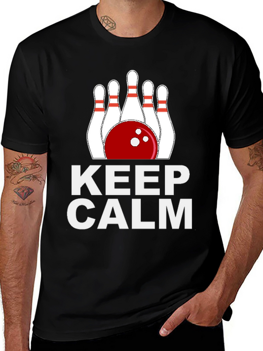 Keep Calm Bowling T-Shirt Funny Bowling Tee