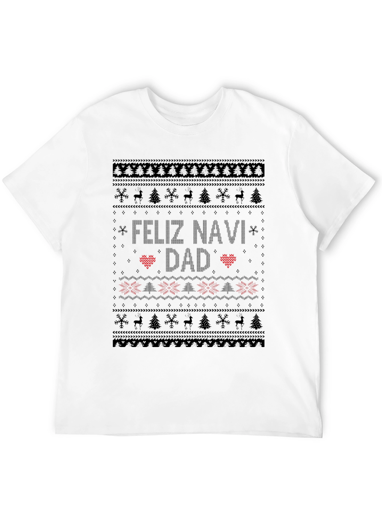 Feliz Navi Dad Ugly Christmas Sweater Style T-Shirt