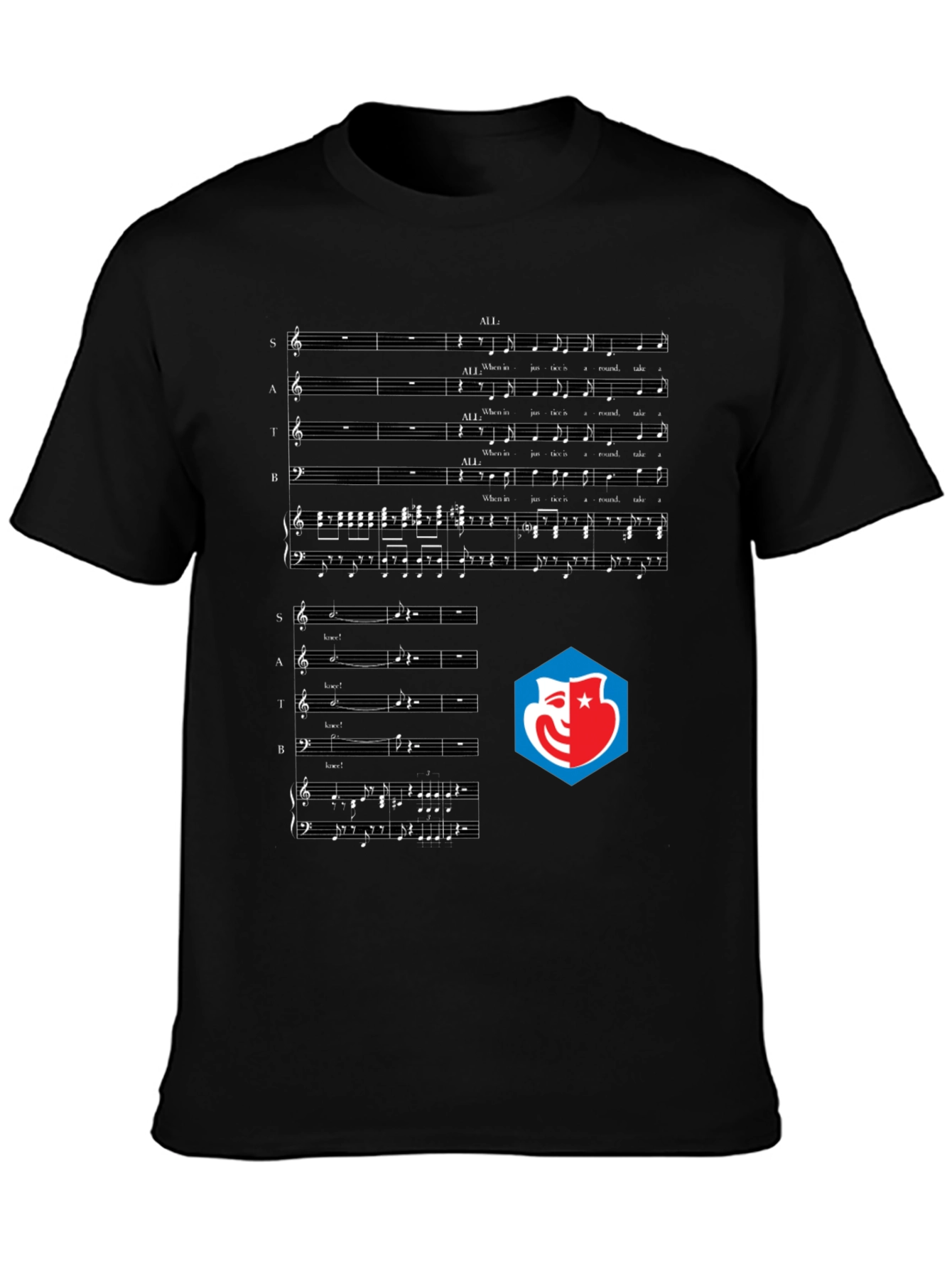 Music Score Graphic Tee - Black