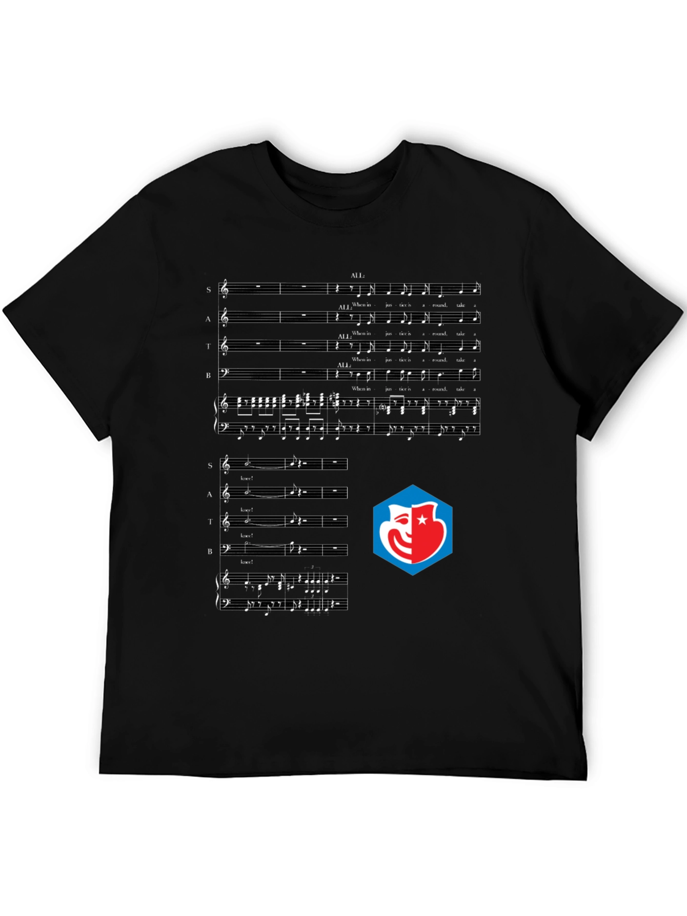 Music Score Graphic Tee - Black