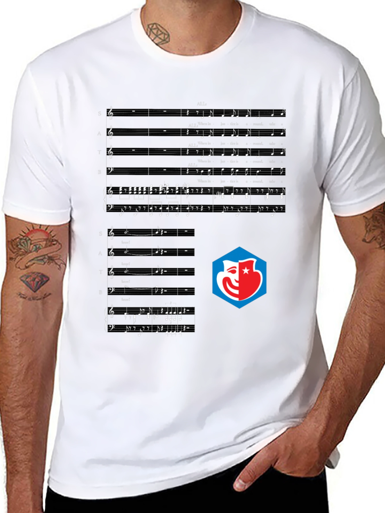 Music Score Graphic Tee - Black