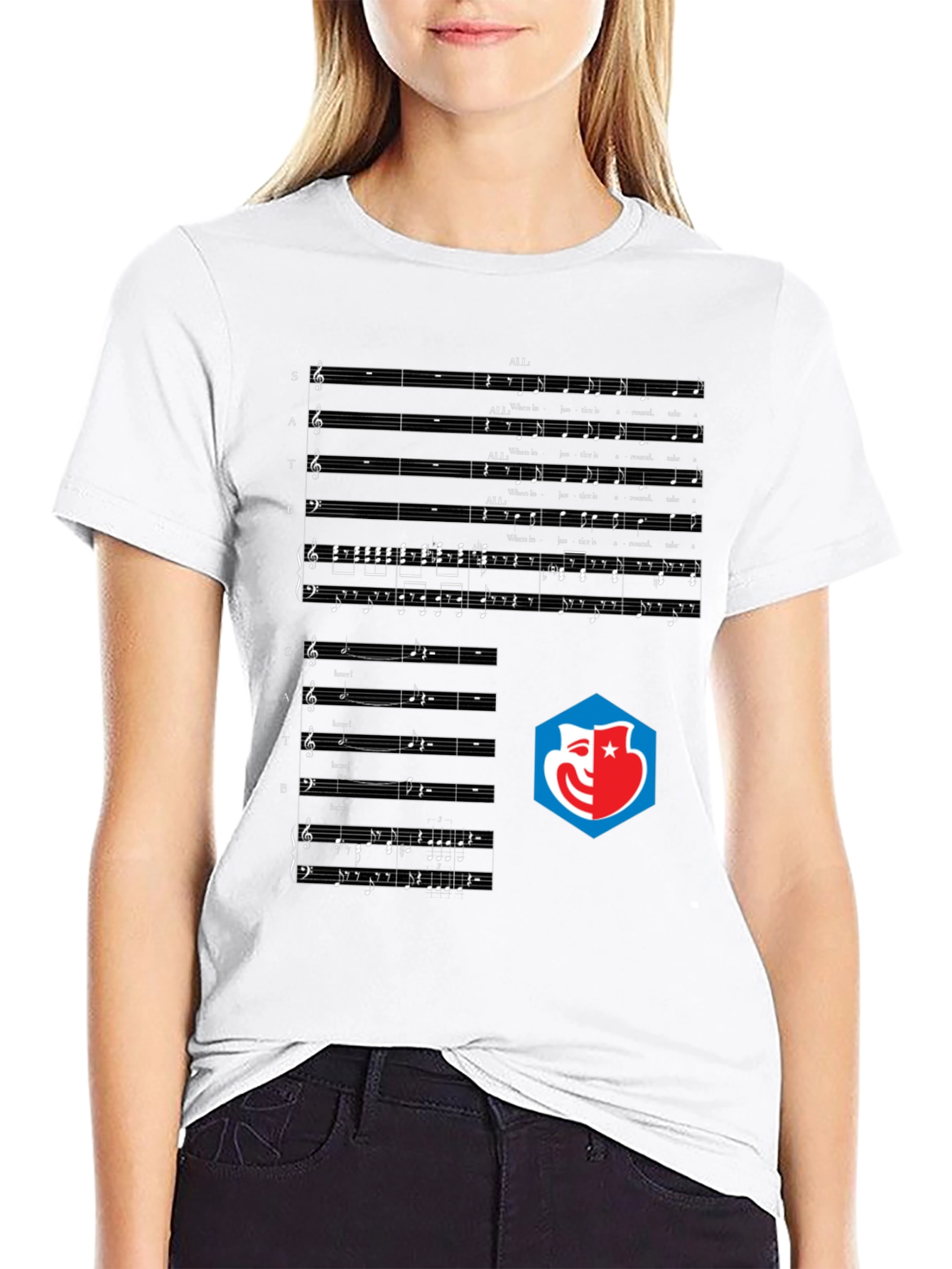 Music Score Graphic Tee - Black
