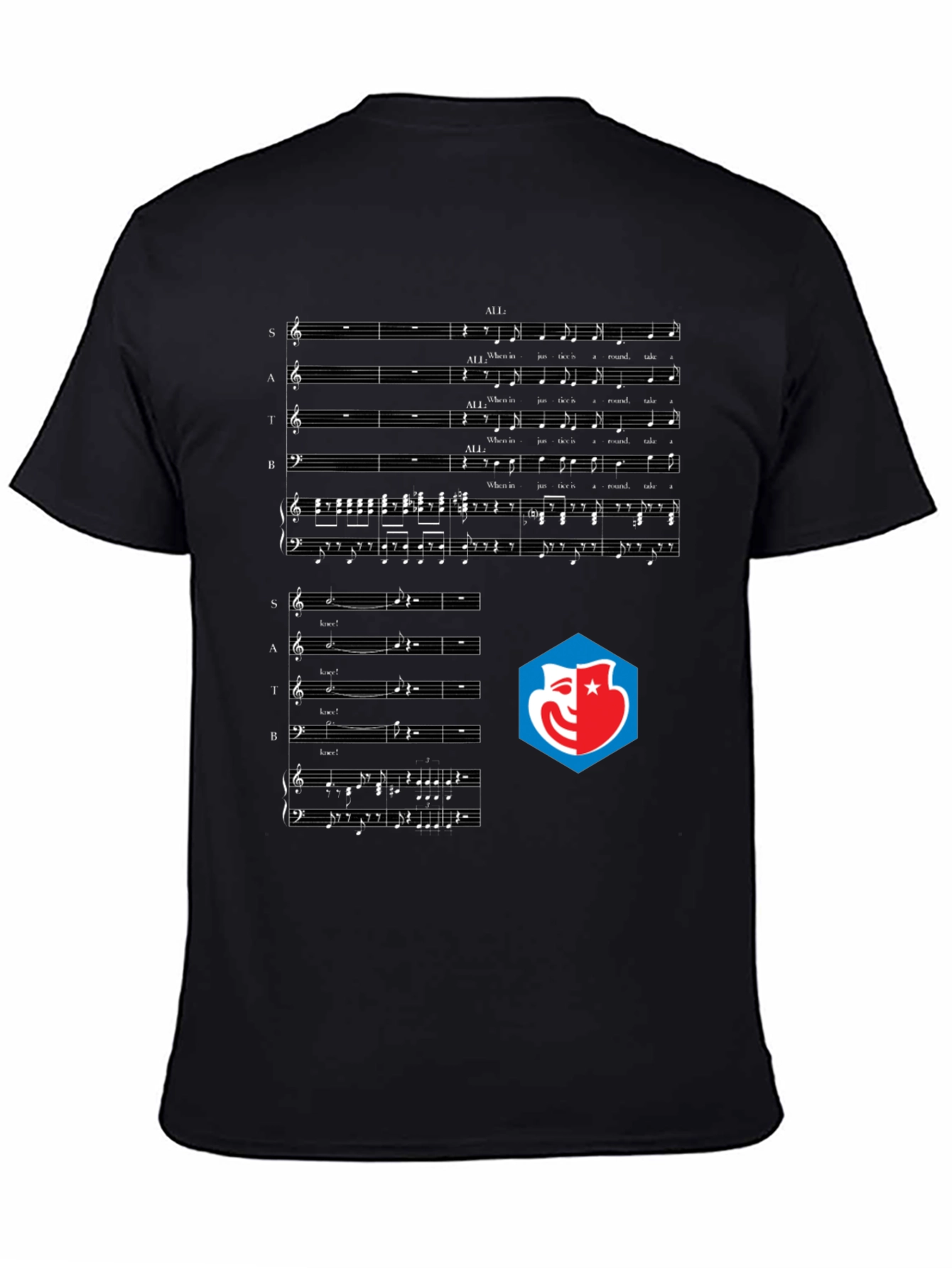 Music Score Graphic Tee - Black