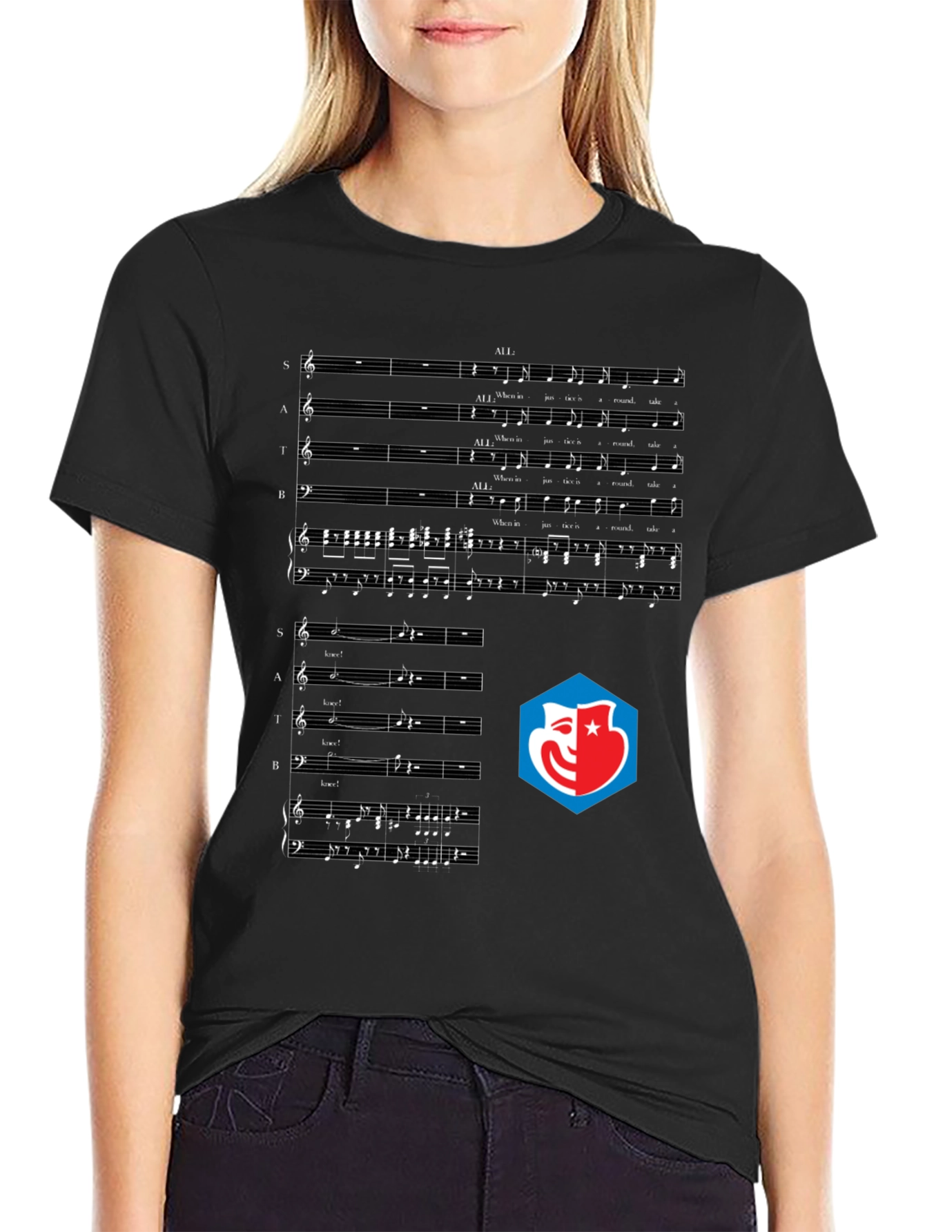 Music Score Graphic Tee - Black