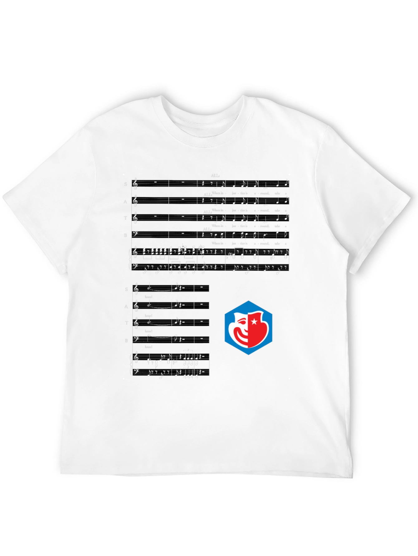Music Score Graphic Tee - Black