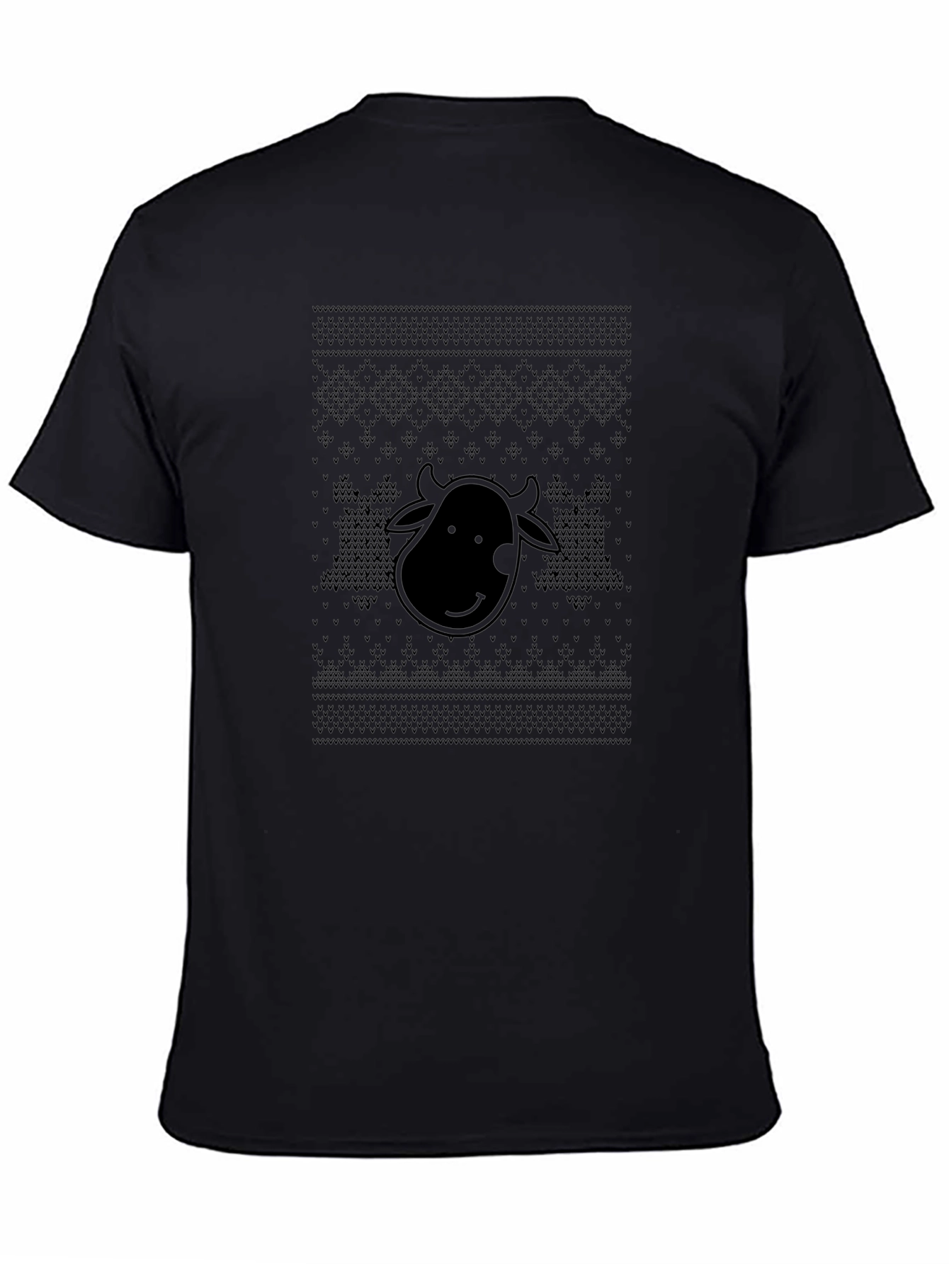 Cow Ugly Christmas Sweater Black T-Shirt