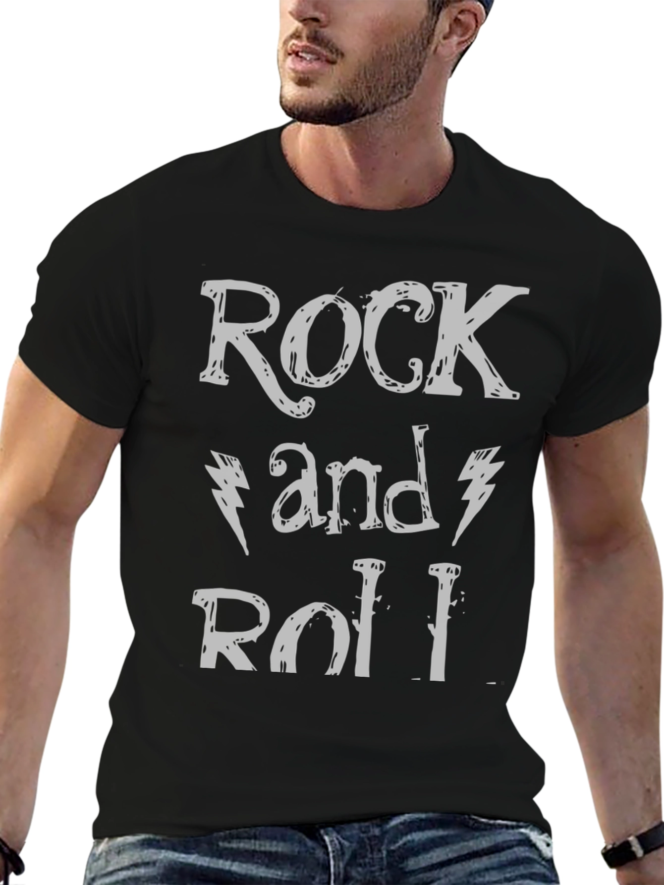 Rock and Roll Graphic Print T-Shirt