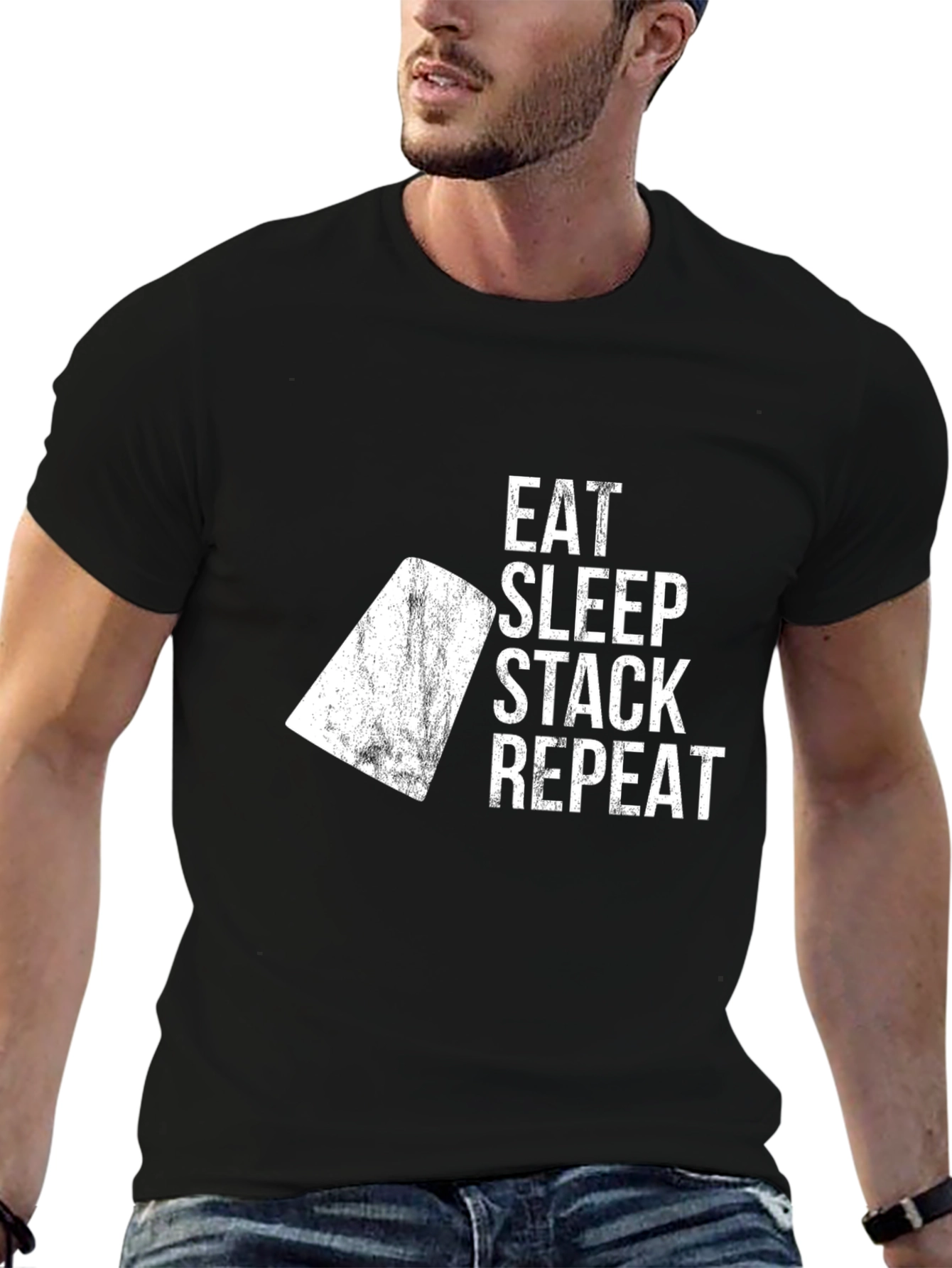 Eat Sleep Stack Repeat - Graphic T-Shirt
