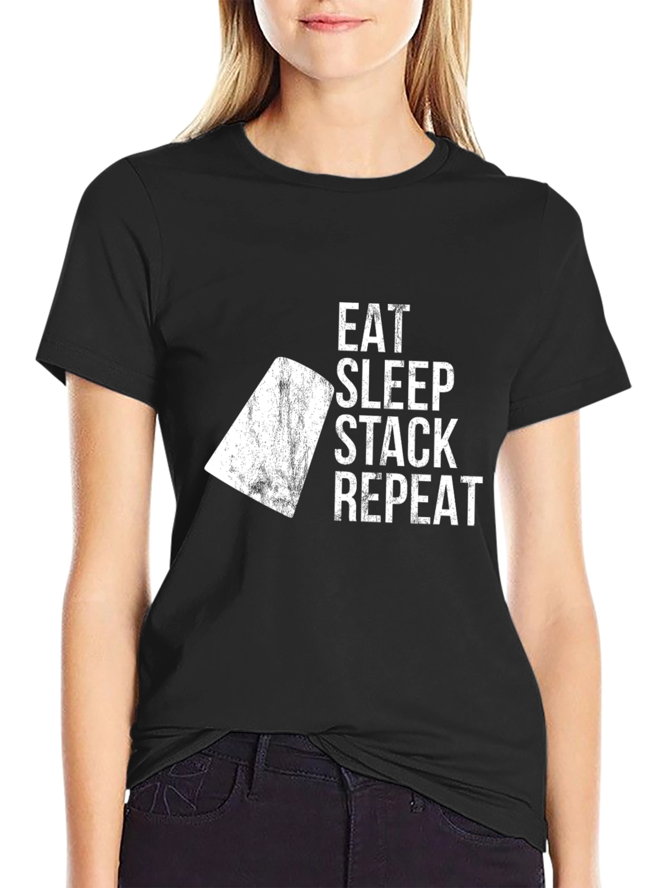 Eat Sleep Stack Repeat - Graphic T-Shirt