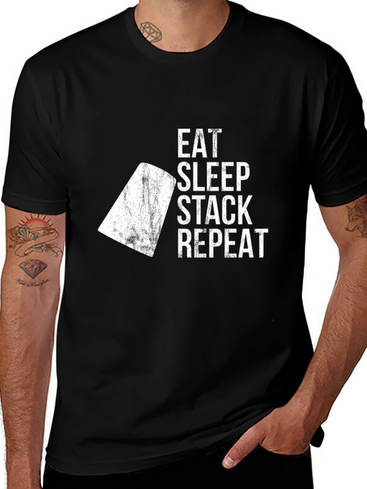 Eat Sleep Stack Repeat - Graphic T-Shirt
