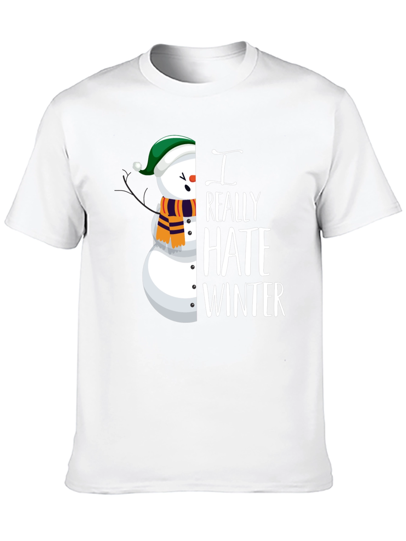 I Really Hate Winter Snowman Graphic Tee