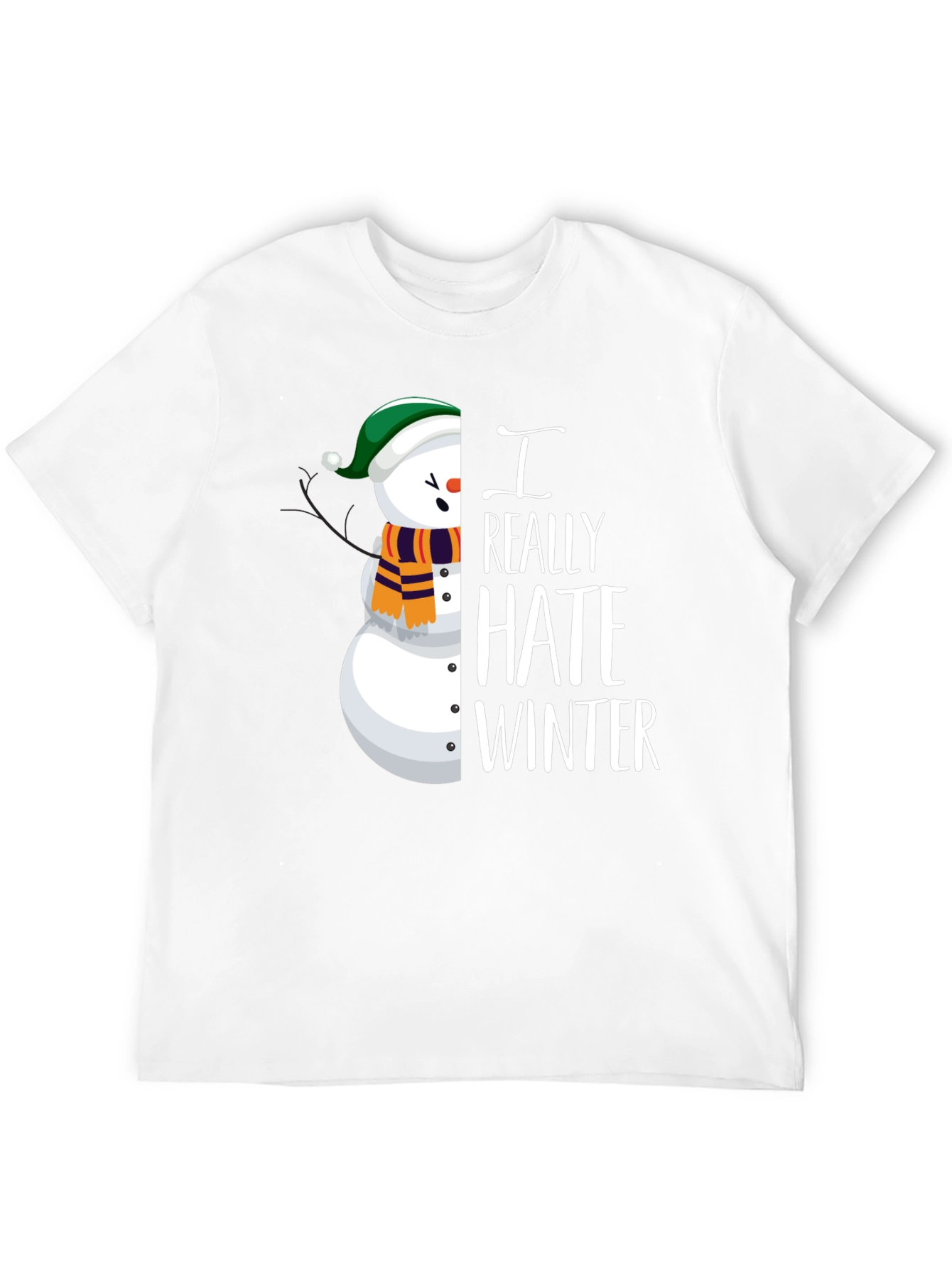 I Really Hate Winter Snowman Graphic Tee