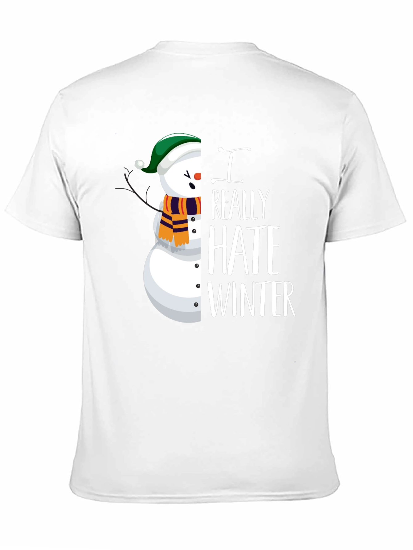 I Really Hate Winter Snowman Graphic Tee